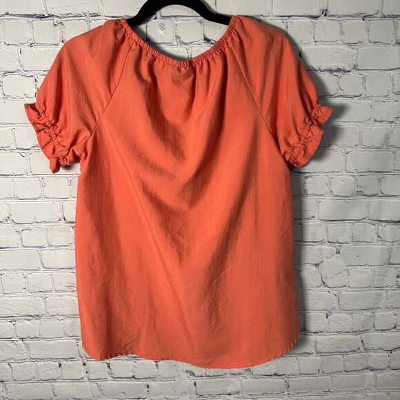 NYCC Pink Peasant Top with Embroidered Neckline, Size Small - Picture 2 of 3